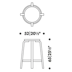 64 Barhocker Gestell klar lackiert 65cm