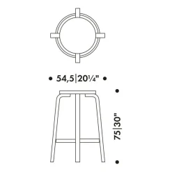 64 Barhocker Gestell lackiert 75cm