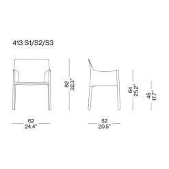 413 Cab Armlehnstuhl Leder