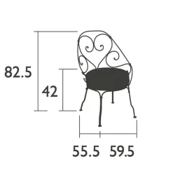 1900 Cabriolet Gartenstuhl mit Sitzkissen