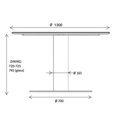 2.0 Dining Table Gestell Messing Ø130cm