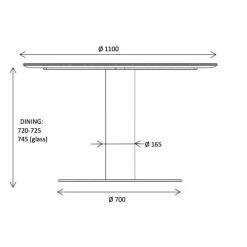 2.0 Dining Table Gestell schwarz Ø110cm