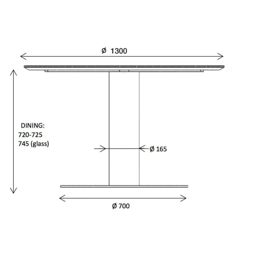2.0 Dining Tisch Gestell schwarz Ø130cm