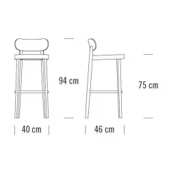 118 H Barhocker mit Rohrgeflecht 94cm
