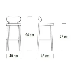 118 MH Barhocker mit Muldensitz 94cm
