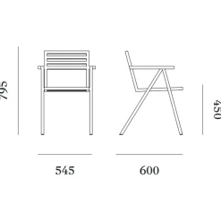 19 Outdoors Armlehnstuhl stapelbar