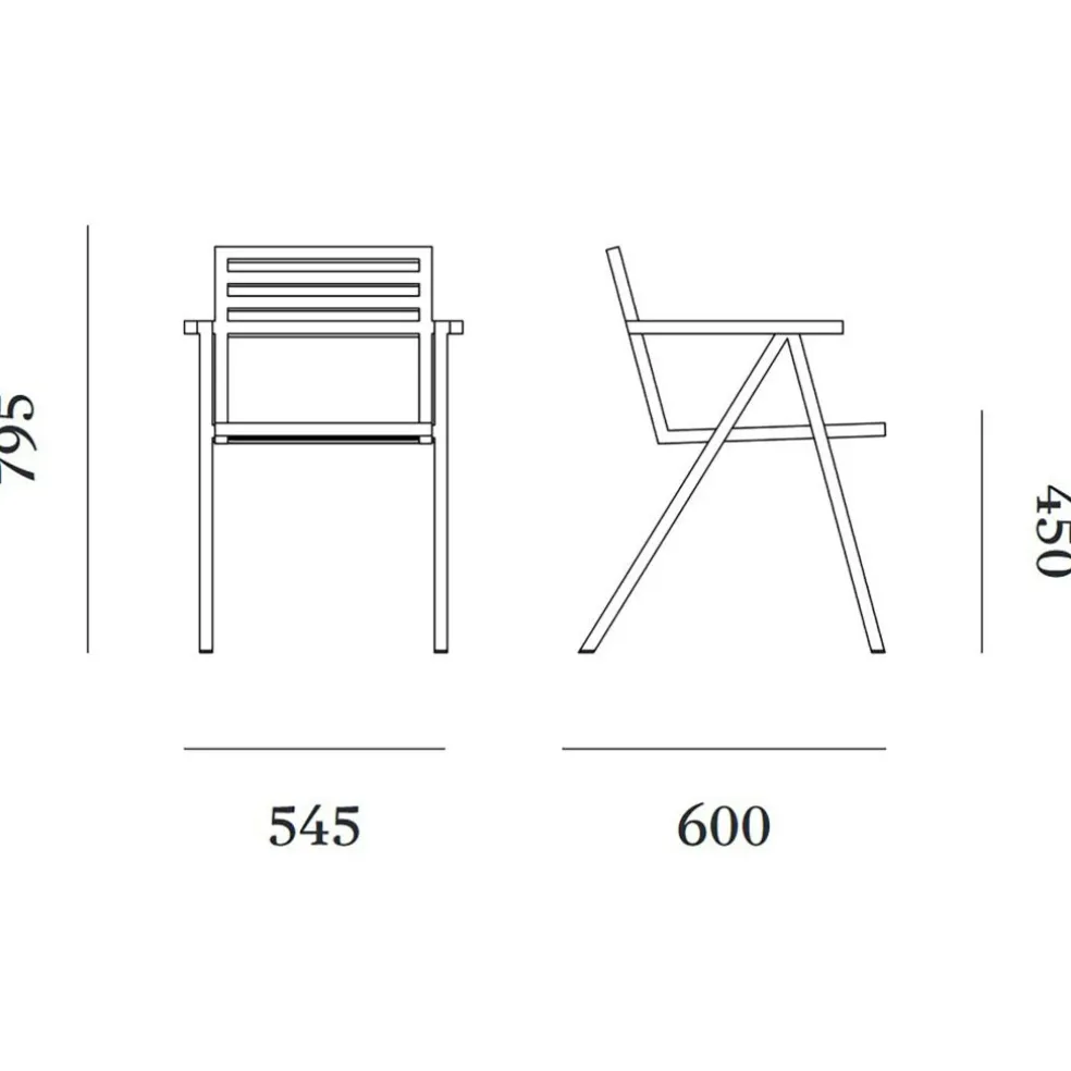 19 Outdoors Armlehnstuhl stapelbar