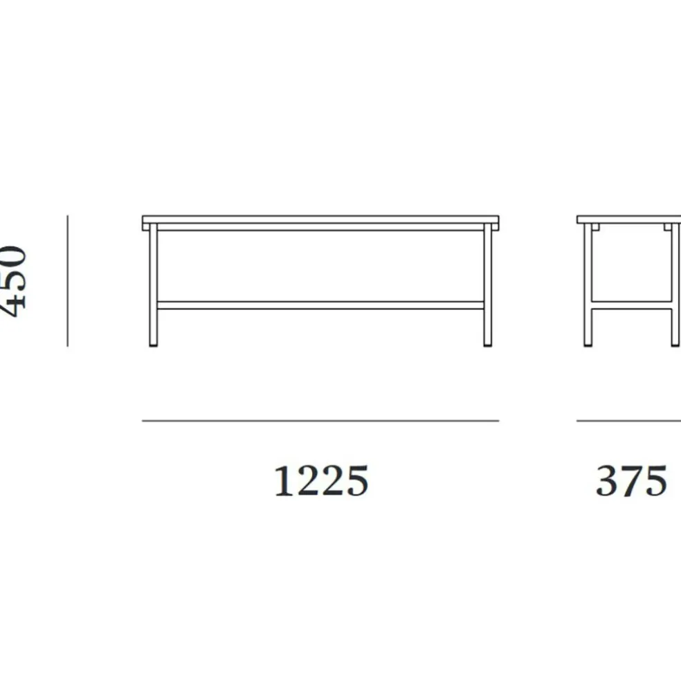 19 Outdoors Bank 122,5x45cm