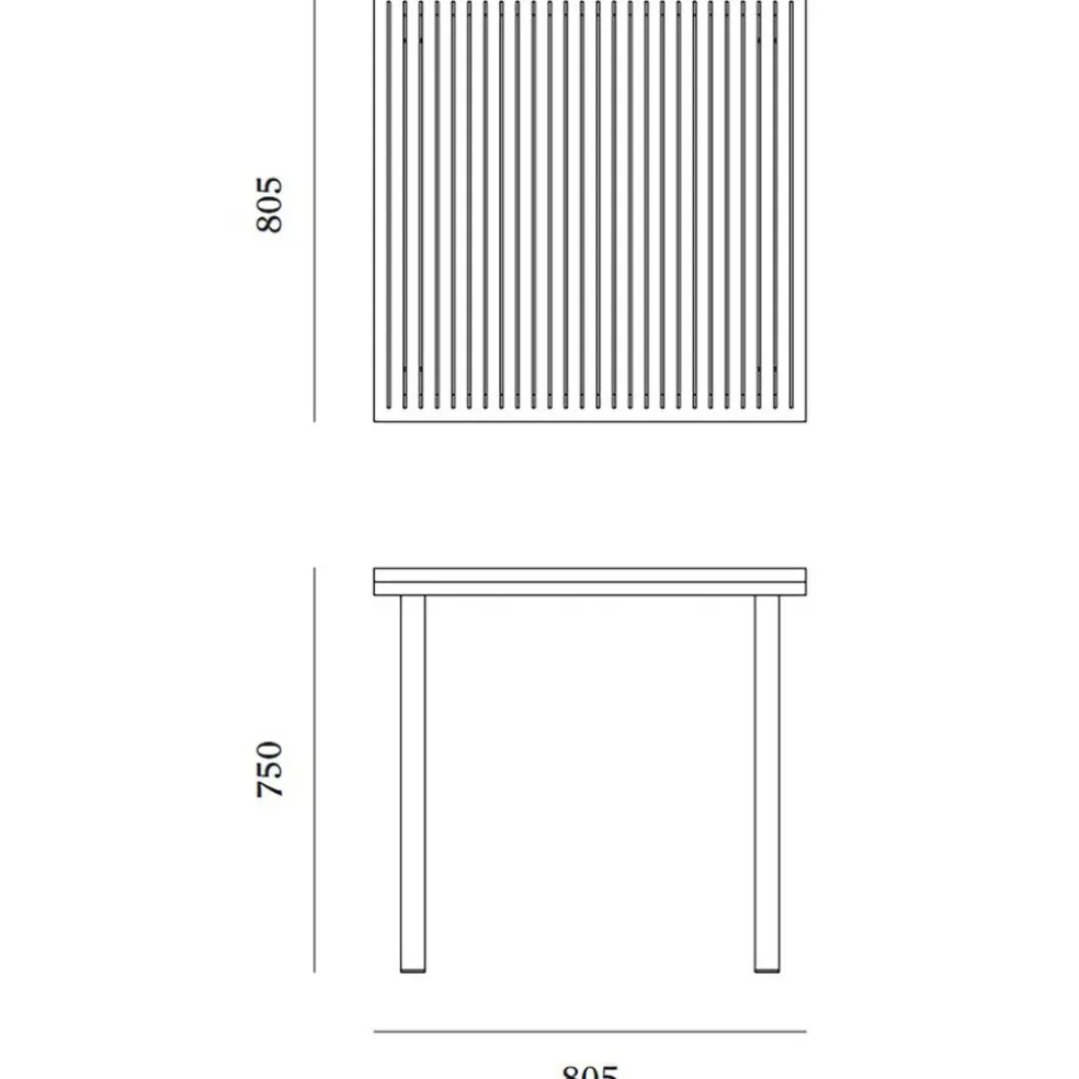 19 Outdoors Esstisch 80,5x80,5cm