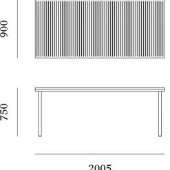 19 Outdoors Esstisch 200,5x90cm