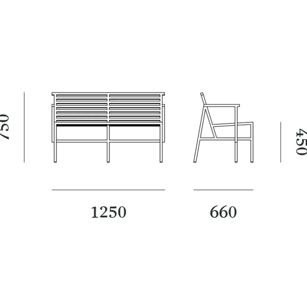 19 Outdoors Esstischbank 125x75cm