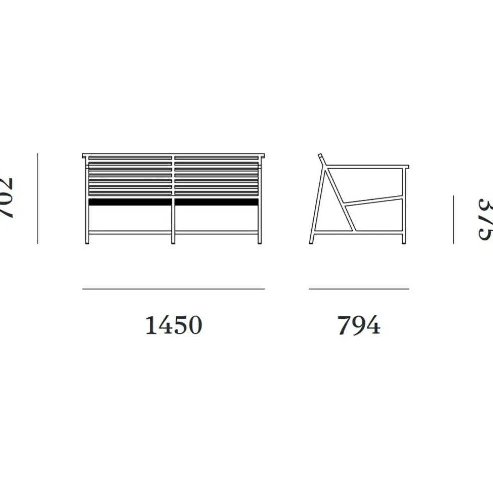 19 Outdoors Lounge Bank 145x70,2cm