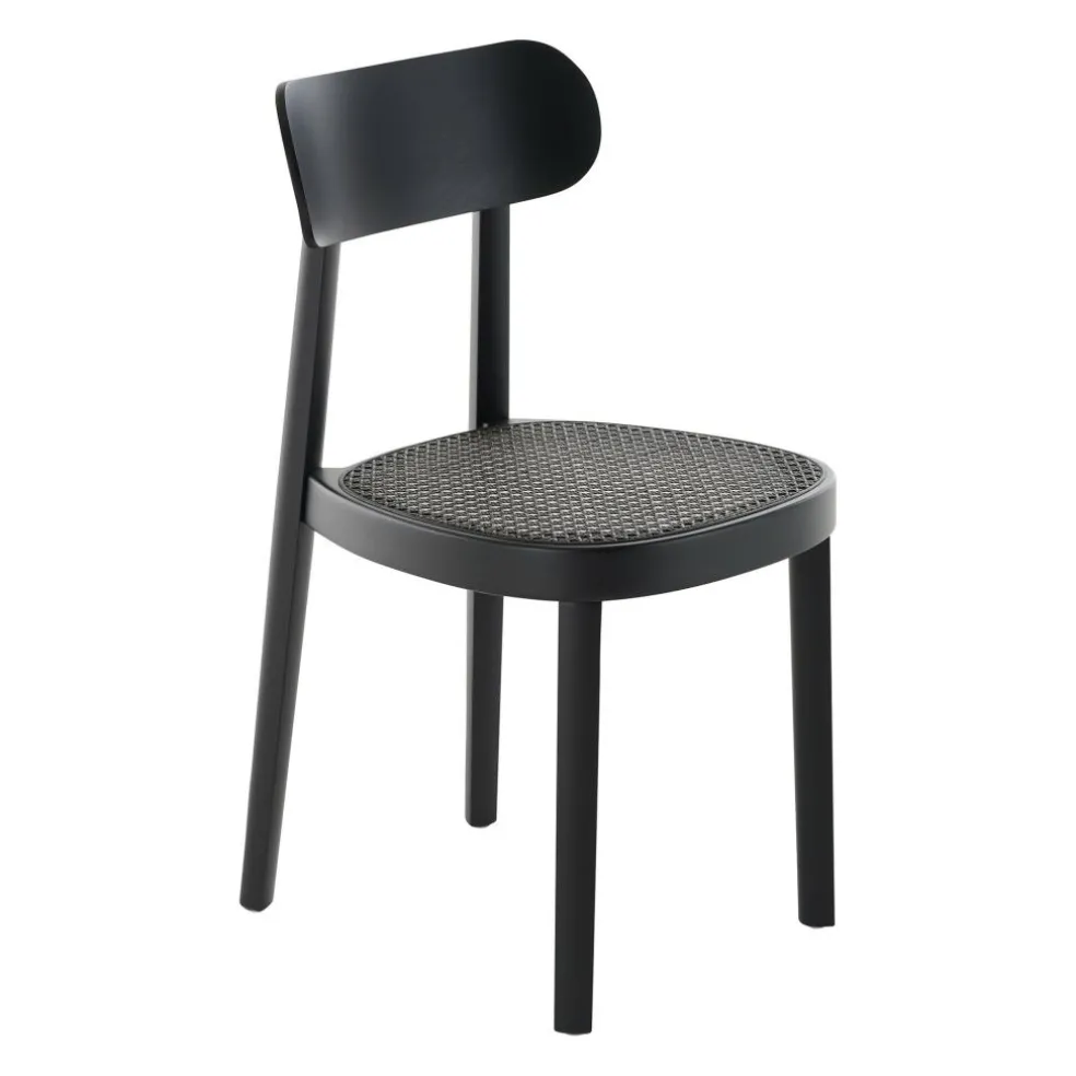 118 Stuhl mit Rohrgeflecht Dark Melange