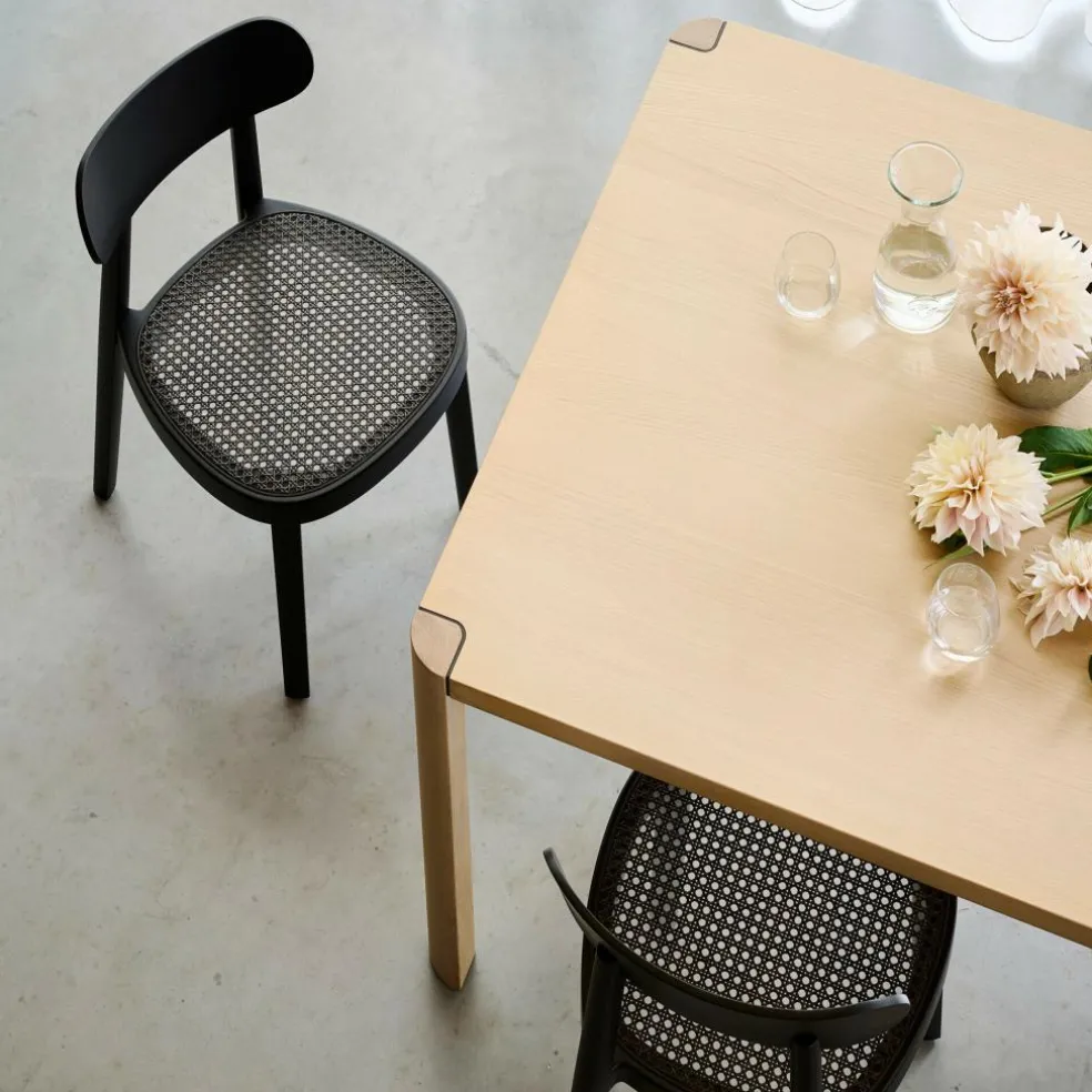 118 Stuhl mit Rohrgeflecht Dark Melange