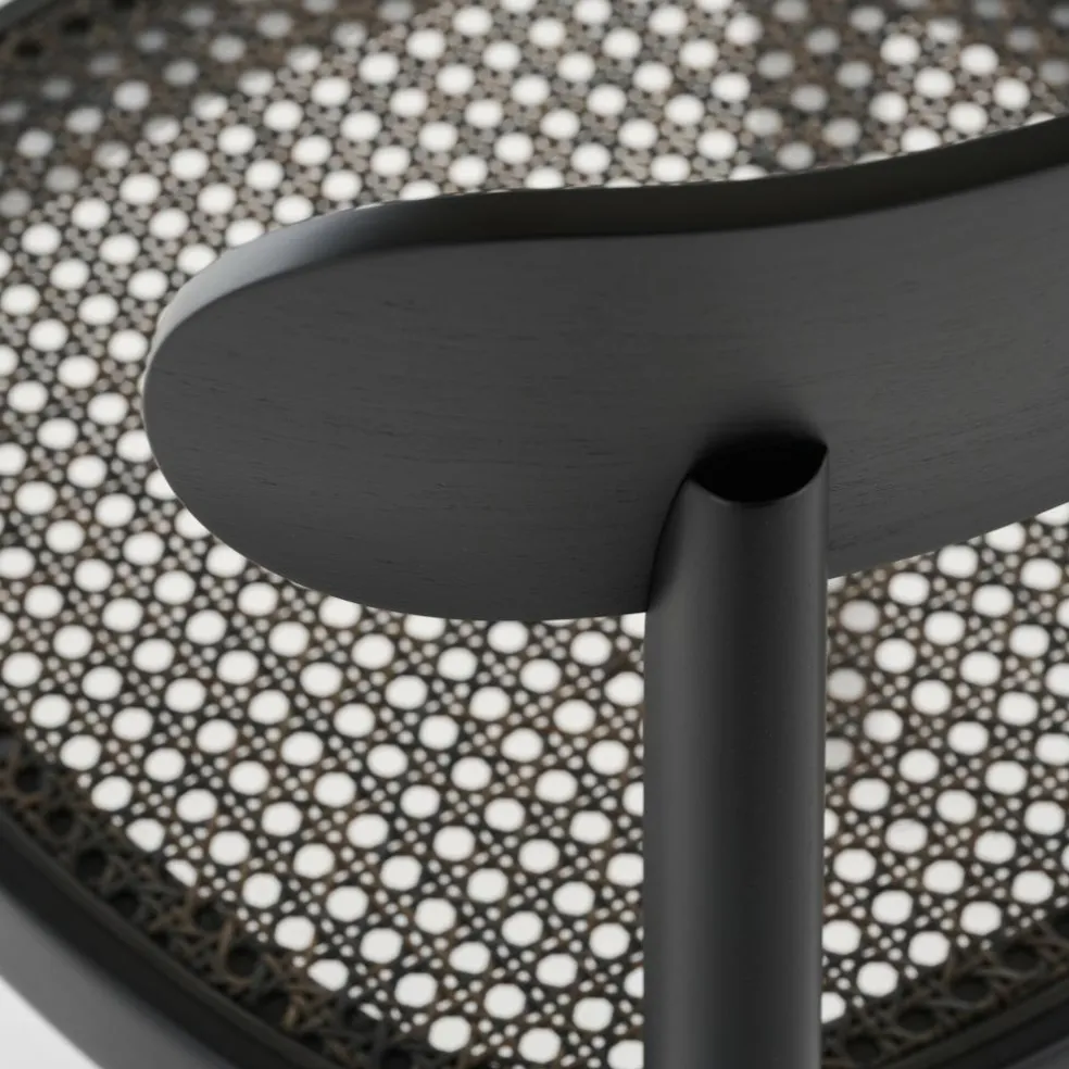 118 Stuhl mit Rohrgeflecht Dark Melange