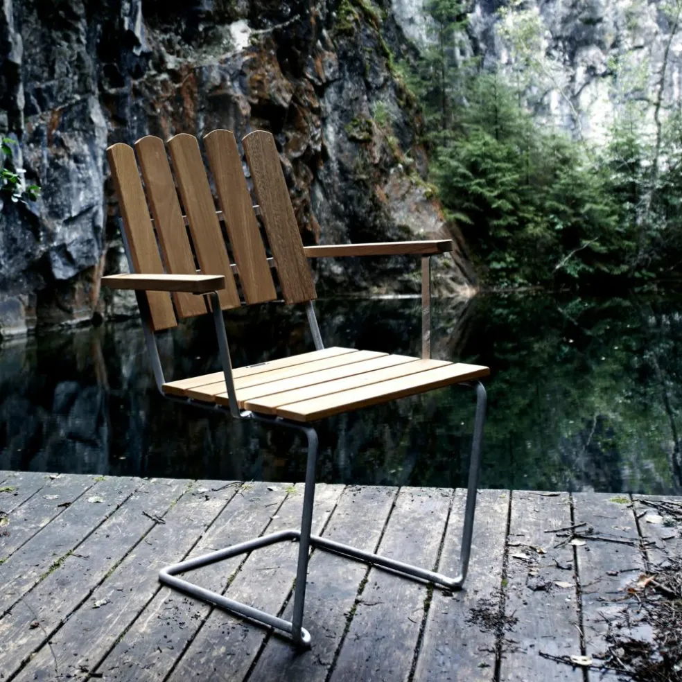 A2 Gartenarmlehnstuhl Eiche