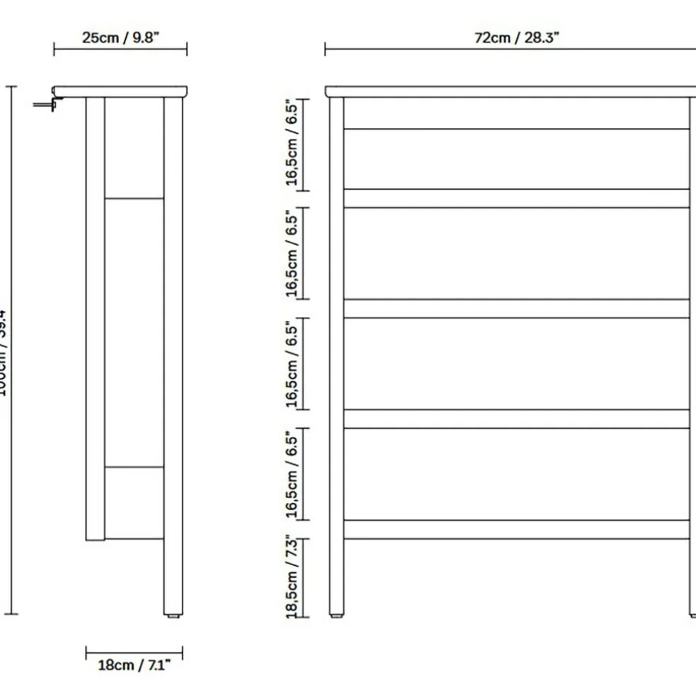 A Line Schuhregal 72cm