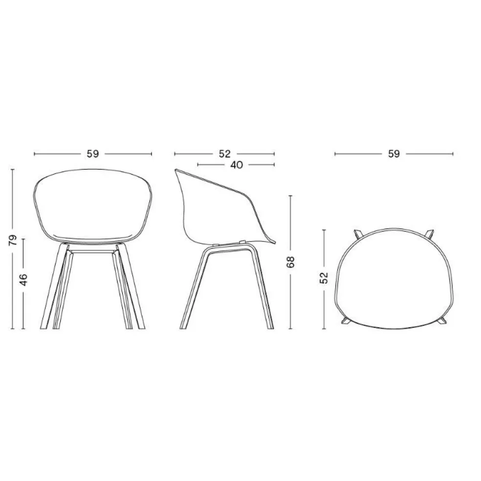 AAC 23 Armlehnstuhl gepolstert Gestell Eiche matt lackiert