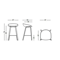 AAS 32 2.0 Barhocker hoch Eiche schwarz lackiert