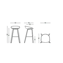 AAS 32 2.0 Barhocker hoch Eiche schwarz lackiert