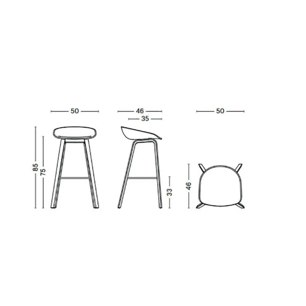AAS 32 2.0 Barhocker hoch Eiche schwarz lackiert