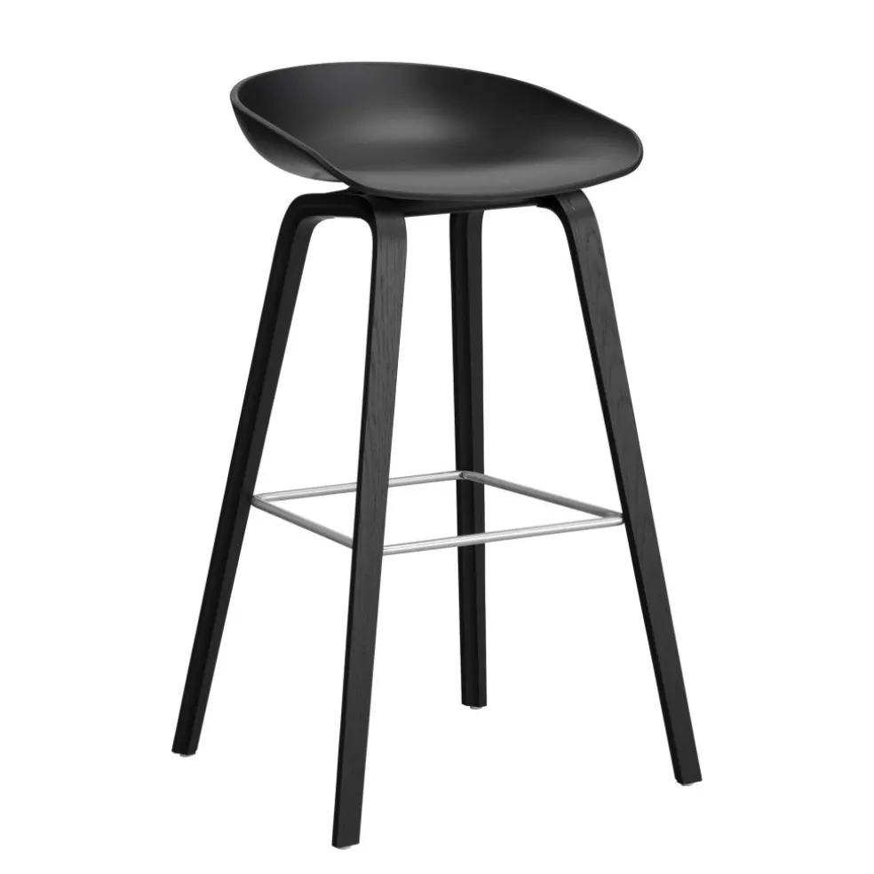 AAS 32 2.0 Barhocker hoch Eiche schwarz lackiert