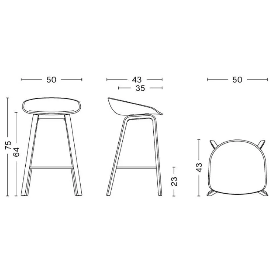 AAS 32 2.0 Barhocker niedrig Walnuss lackiert