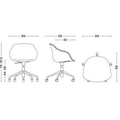 About a Chair AAC 253 Bürodrehstuhl Gestell poliert