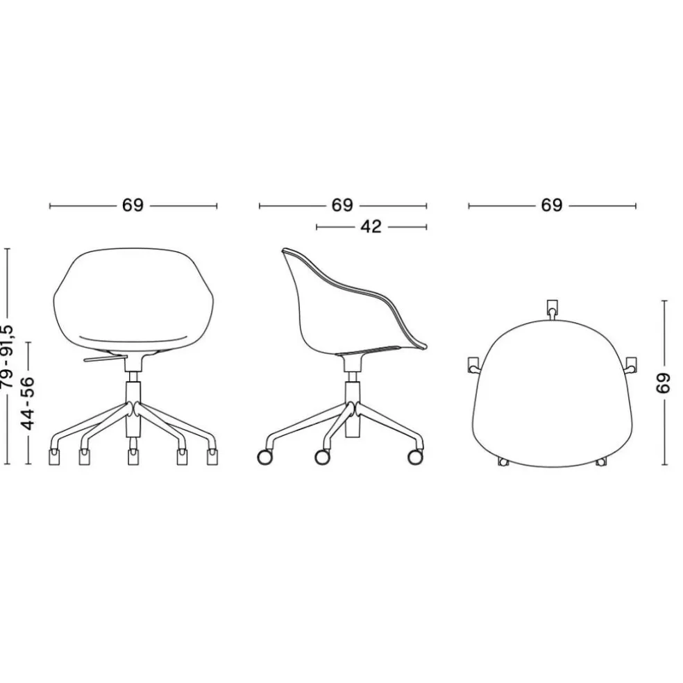 About a Chair AAC 253 Bürodrehstuhl Gestell poliert