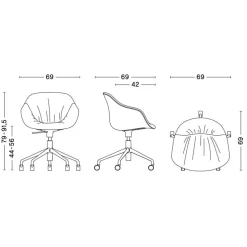 About a Chair AAC 253 Soft Bürodrehstuhl Gestell poliert