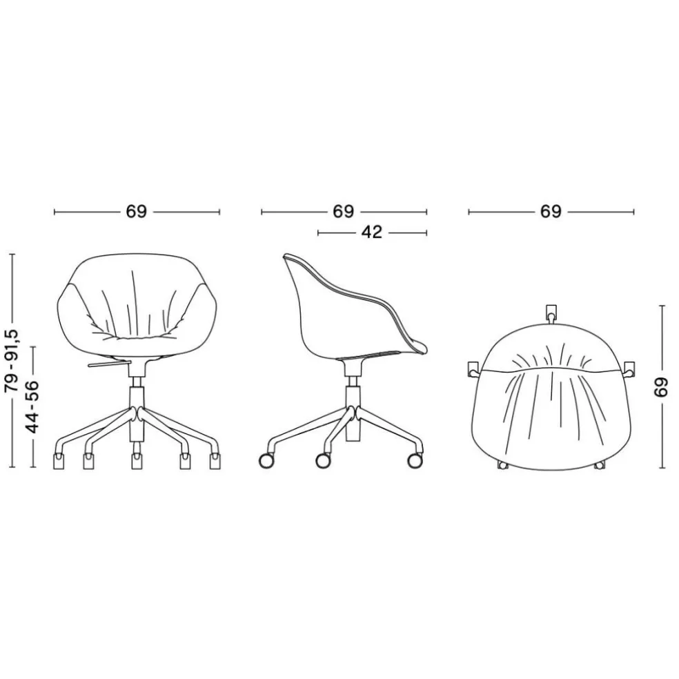 About a Chair AAC 253 Soft Bürodrehstuhl Gestell poliert