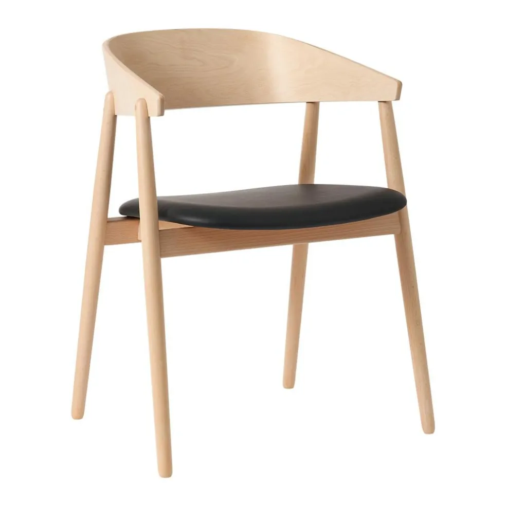 AC2 Armlehnstuhl PU-Leder Gestell Buche