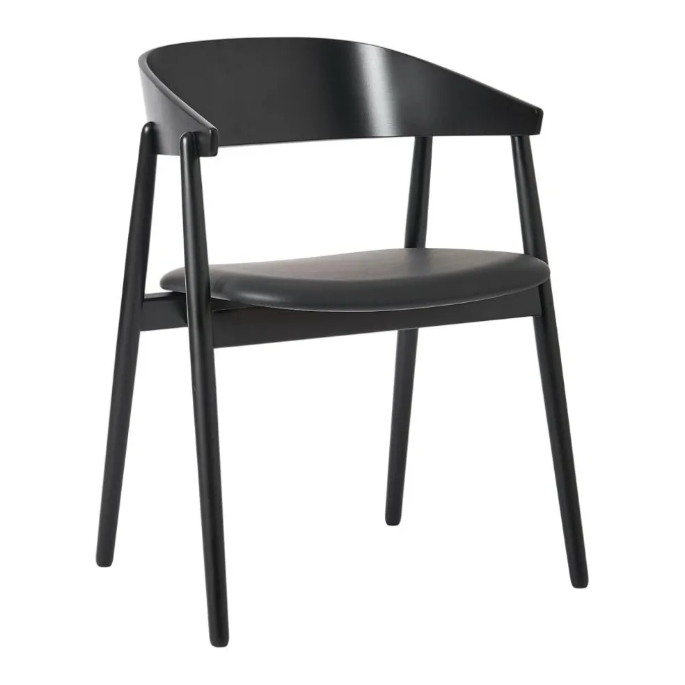 AC2 Armlehnstuhl PU-Leder Gestell Buche