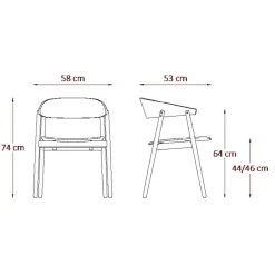 AC2 Armlehnstuhl PU-Leder Gestell Buche