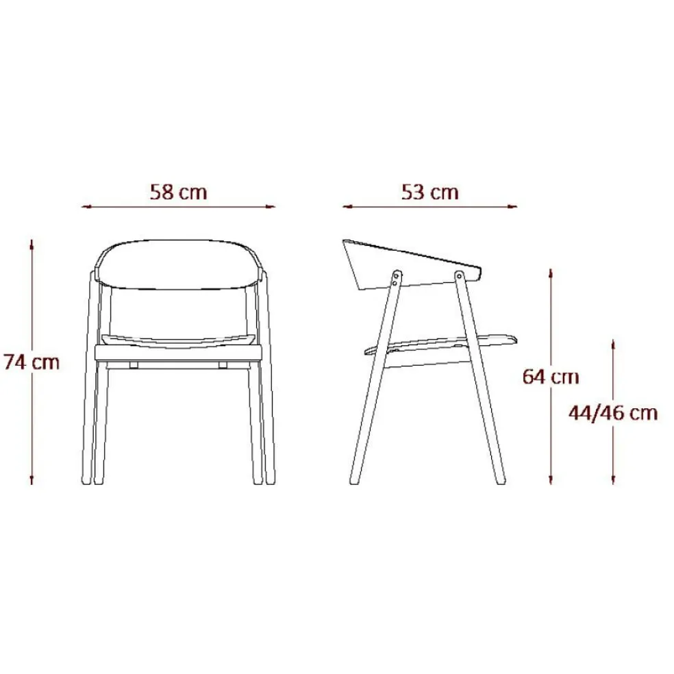 AC2 Armlehnstuhl PU-Leder Gestell Buche