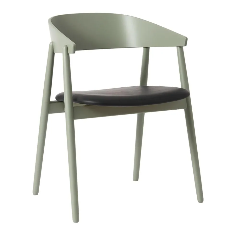 AC2 Armlehnstuhl PU-Leder Gestell Buche