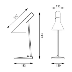 AJ Mini Tischleuchte Edelstahl