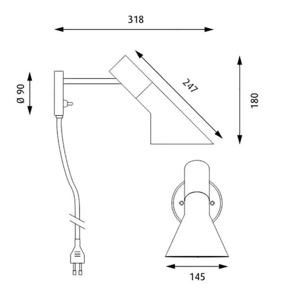 AJ Wandleuchte Edelstahl