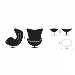 Aktion Egg Chair/Das Ei™ Sessel + Hocker Stoff