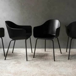 Aktionsset Harbour Armlehnstuhl Stahlgestell schwarz + Fell