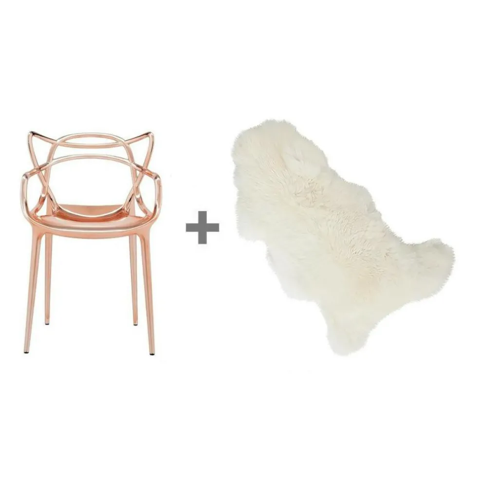 Aktionsset Masters Metallic Armlehnstuhl + Fell