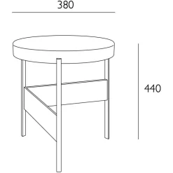 Alwa Two Beistelltisch H 44cm