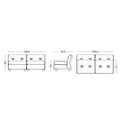 Amanta 2 Sitzer Sofa Stoff