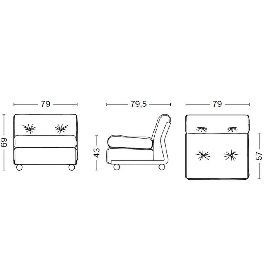 Amanta 1 Sitzer Sofa Stoff