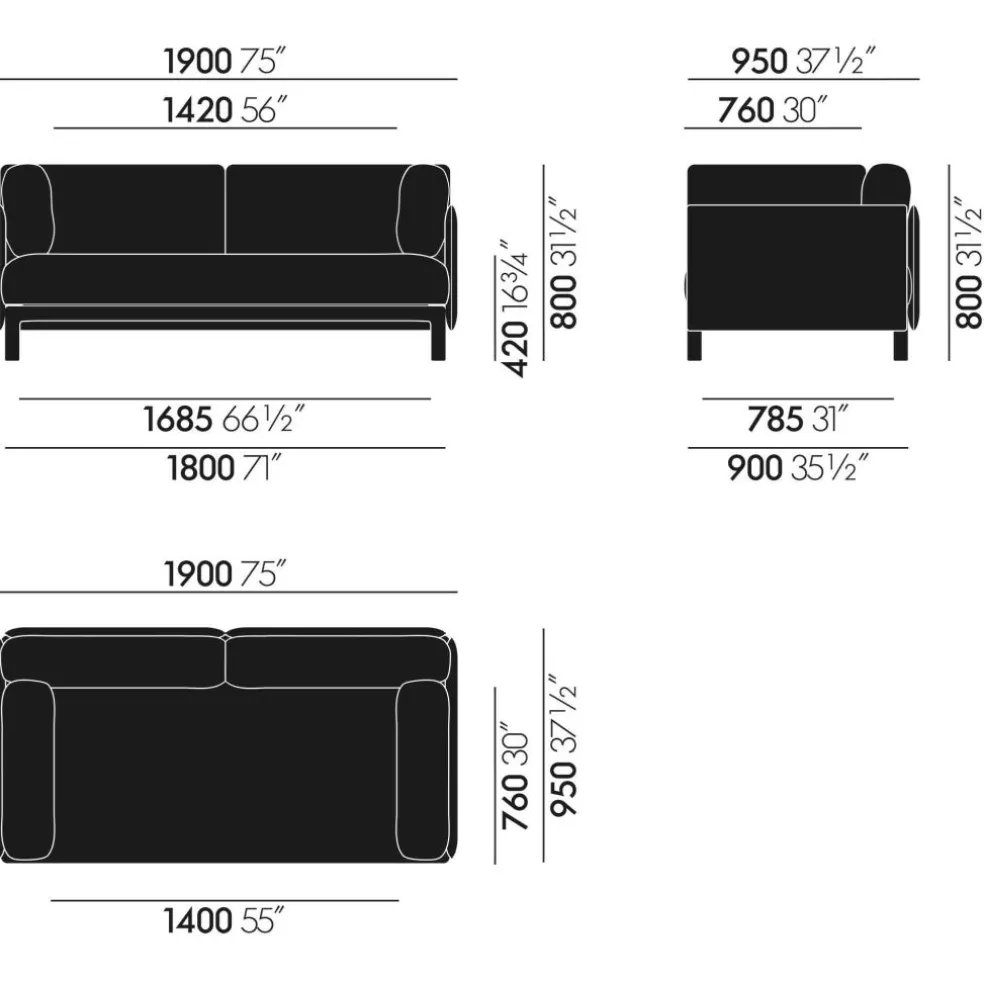 Anagram flexibles Modul-Sofa 190x95cm