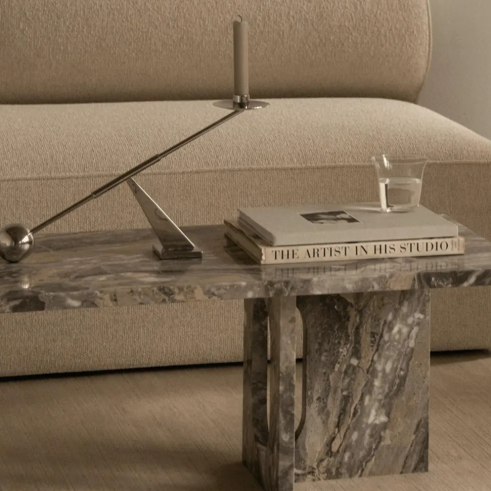 Androgyne Couchtisch Gestell Marmor 120x45cm