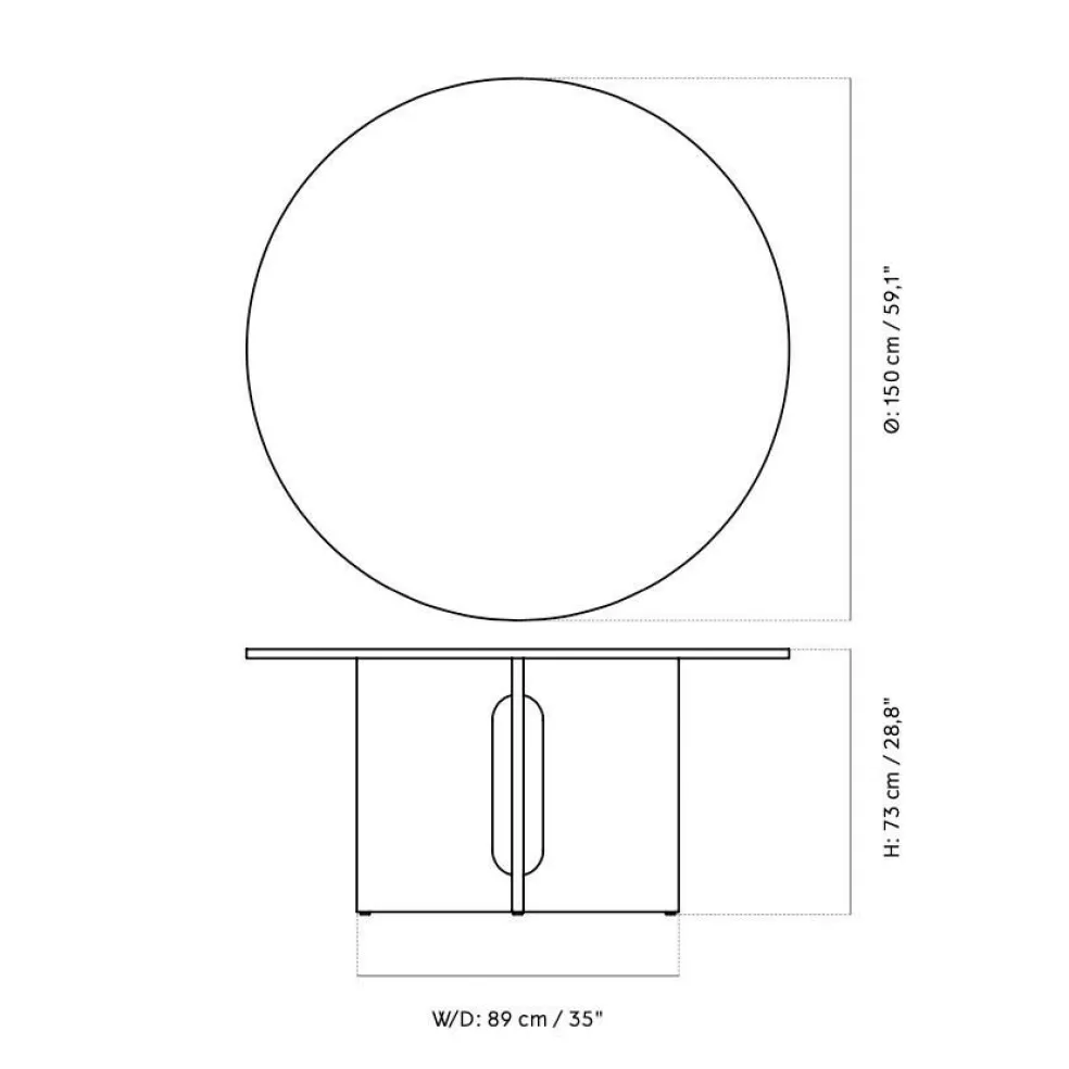 Androgyne Esstisch Ø 150cm