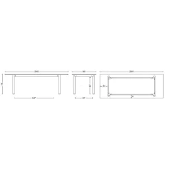 Annex Esstisch 220x95cm Gestell Eiche