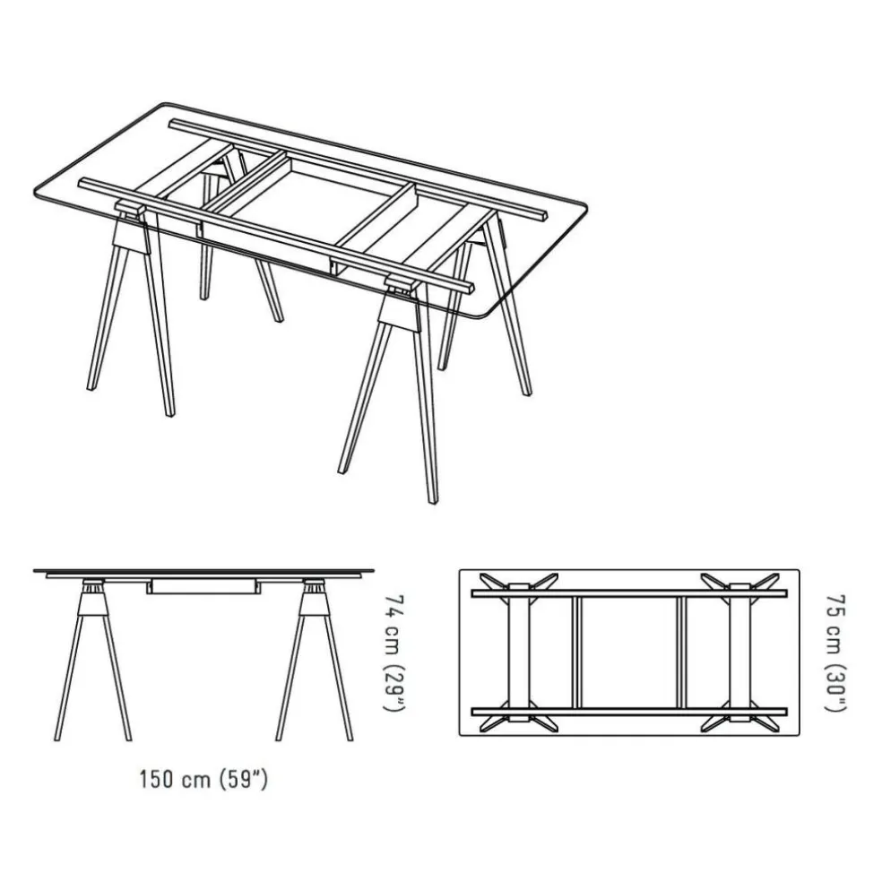 Arco Schreibtisch 150x75x74cm