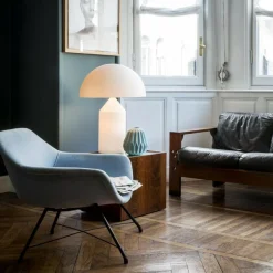 Atollo Tischleuchte Glas weiß